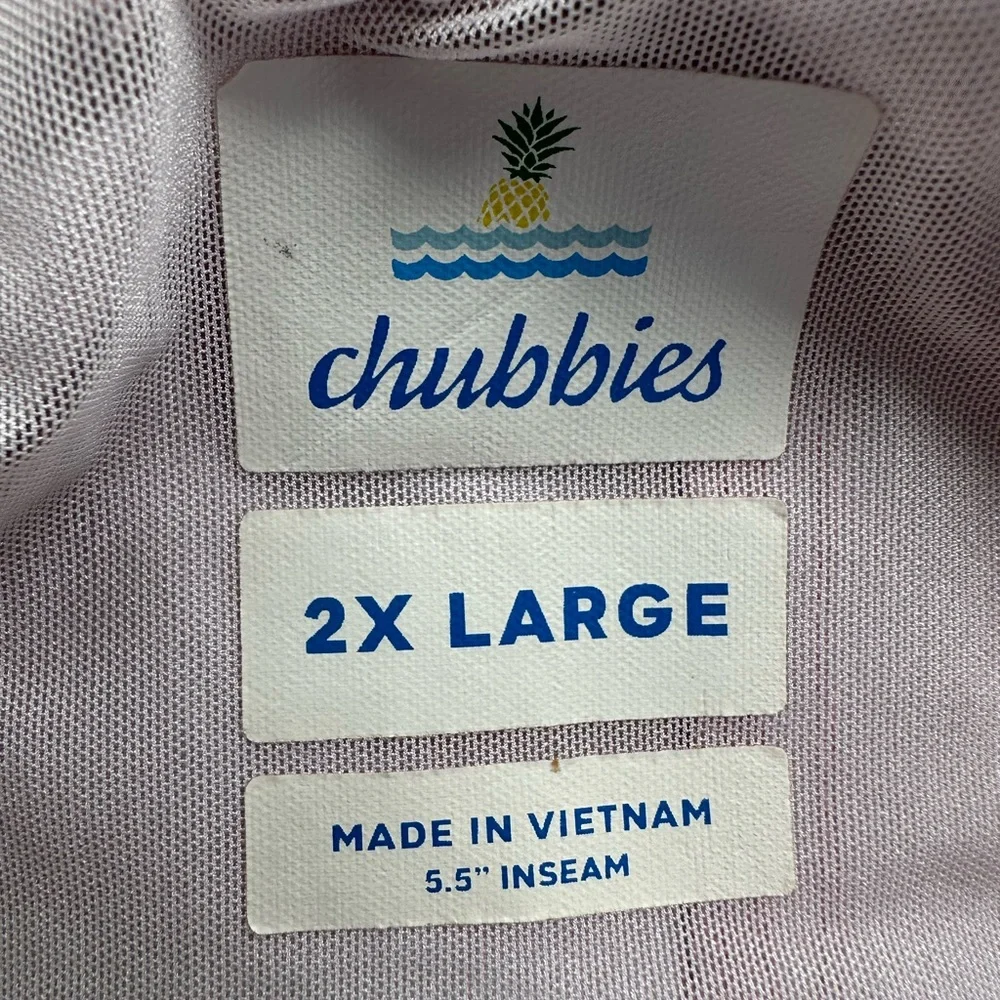 Chubbies Striped Pink and Blue Classic Swim Trunks 5.5 inseam